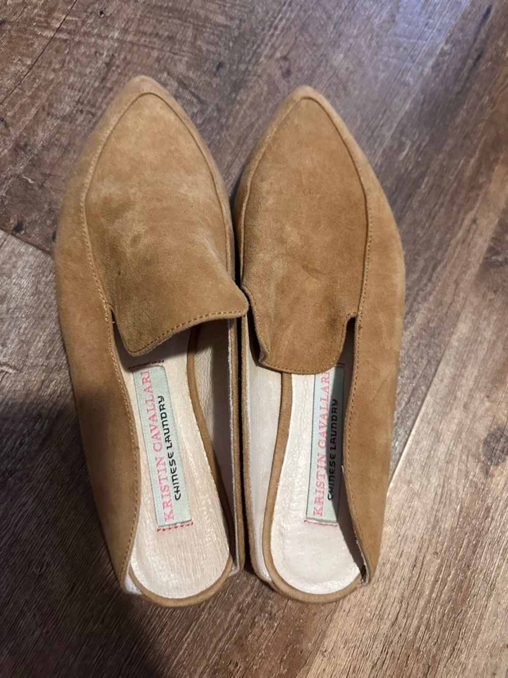 Chinese Laundry Camel Suede Pointed Loafers